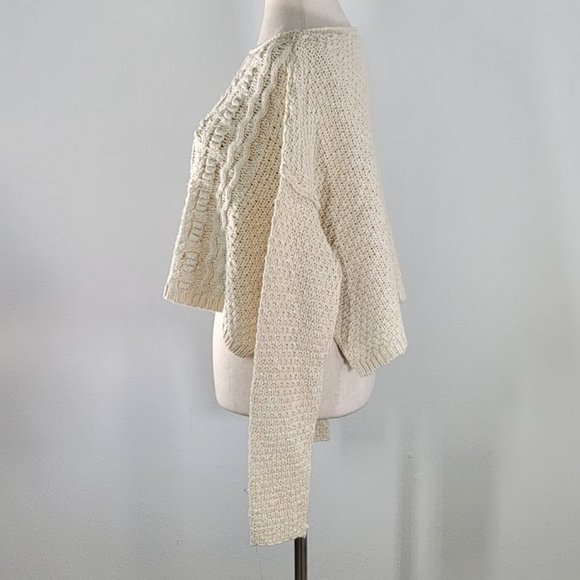 FREE PEOPLE  changing tides cropped sweater Sz XS NEW - Picture 6 of 10
